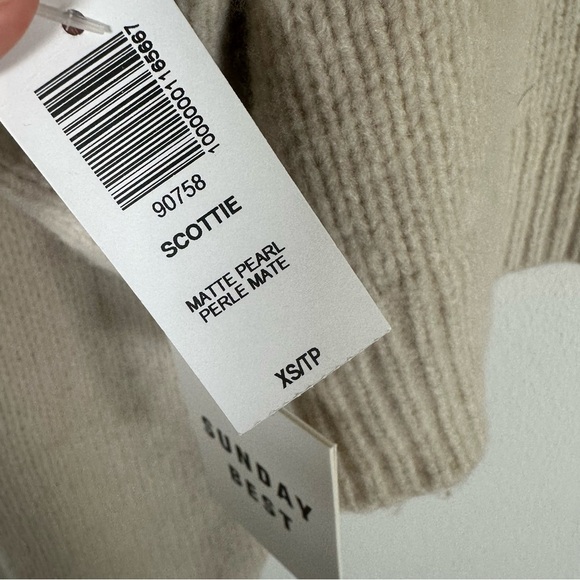 NWT Sunday Best Aritzia Scottie Wool Blend Relaxed Cropped Knit Sweater Size XS - Picture 5 of 13